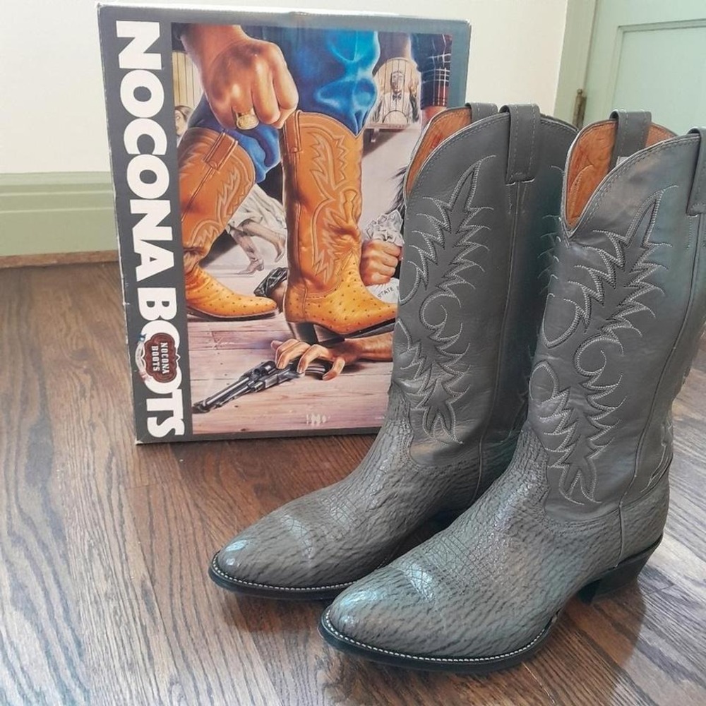 Nocona Boots Mens Exotic Shark Western Cowboy Boots Size 11 D
